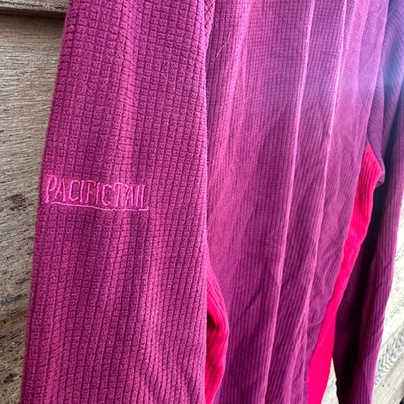 Vintage Pacific Trail Maroon Red Pull Over Long Sleeve Mens Shirt Size L - Picture 8 of 10